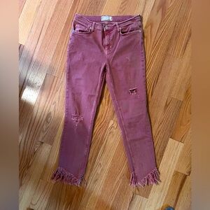We The Free Mauve Jeans with Detailing.